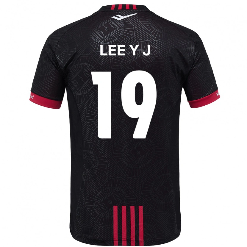 Danxen Kinder Lee Ye-Jin #19 Schwarz Rot Heimtrikot Trikot 2025/26 T-Shirt