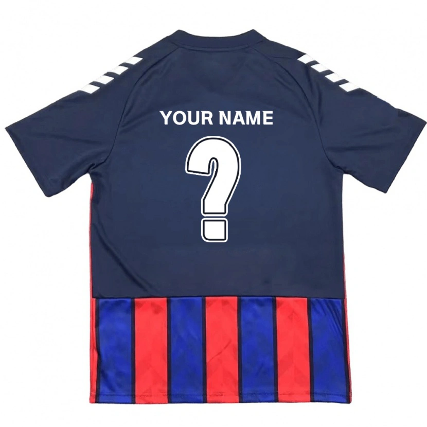 Danxen Kinder Ihren Namen #0 Königsblau Rot Heimtrikot Trikot 2025/26 T-Shirt