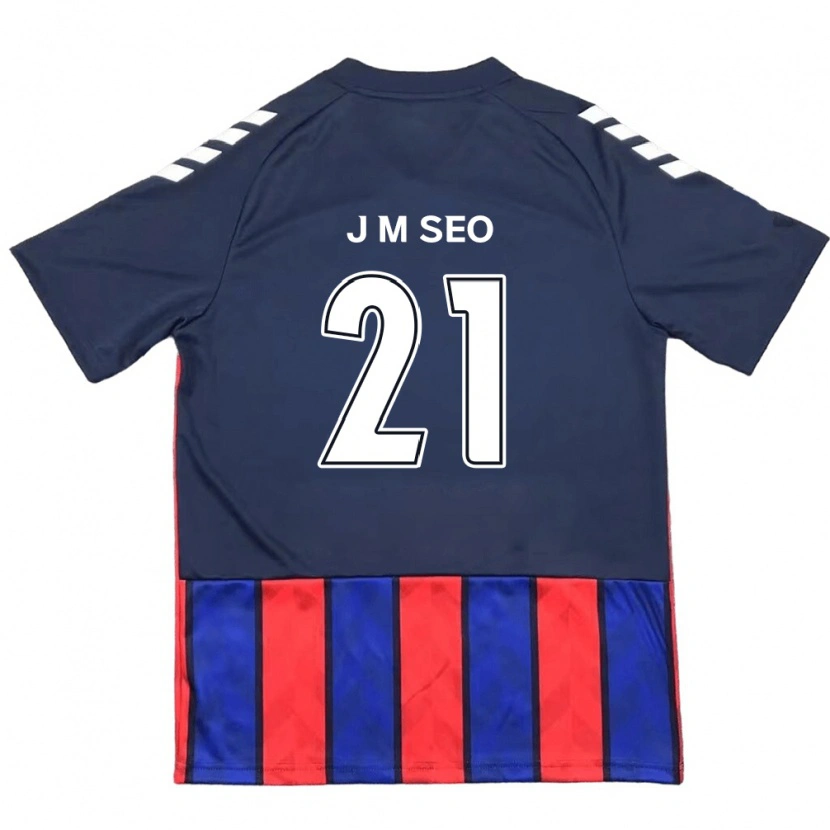 Danxen Kinder Jae-Min Seo #21 Königsblau Rot Heimtrikot Trikot 2025/26 T-Shirt