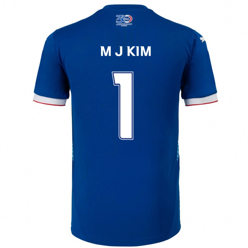 Danxen Kinder Min-Jun Kim #1 Königsblau Weiß Heimtrikot Trikot 2025/26 T-Shirt