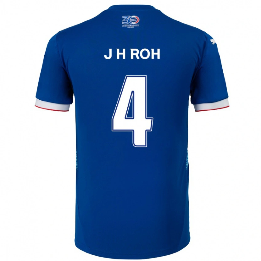 Danxen Kinder Hyun-Jun Roh #4 Königsblau Weiß Heimtrikot Trikot 2025/26 T-Shirt