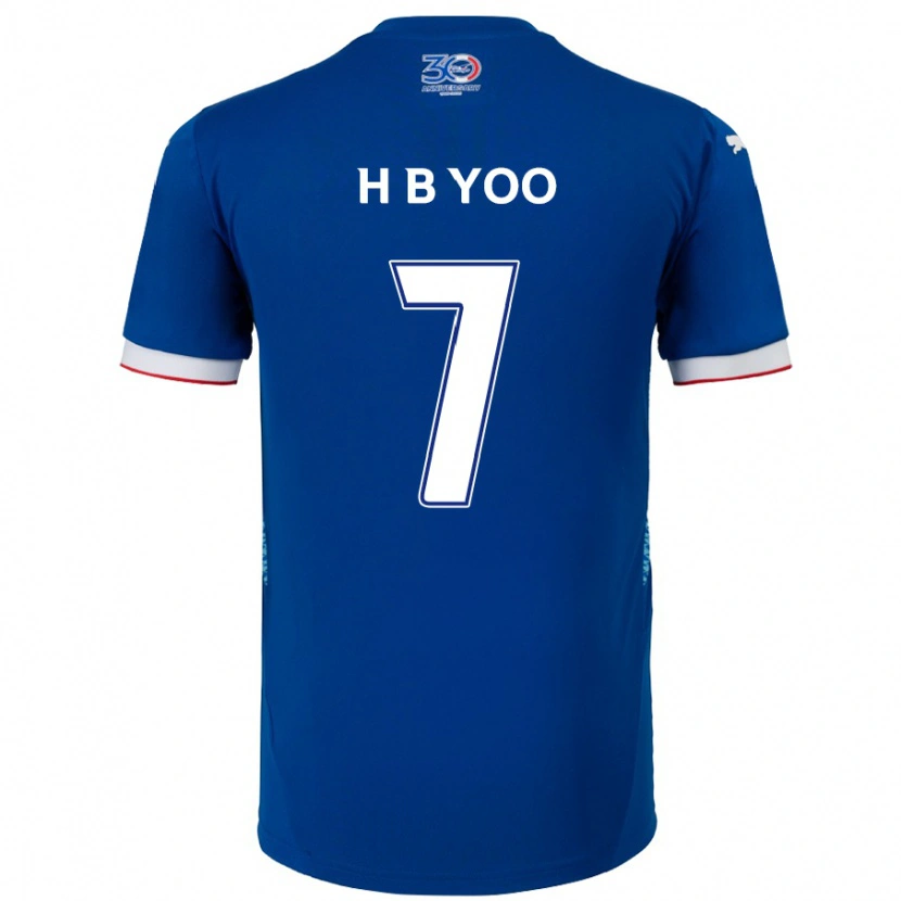 Danxen Kinder Byung-Heon Yoo #7 Königsblau Weiß Heimtrikot Trikot 2025/26 T-Shirt