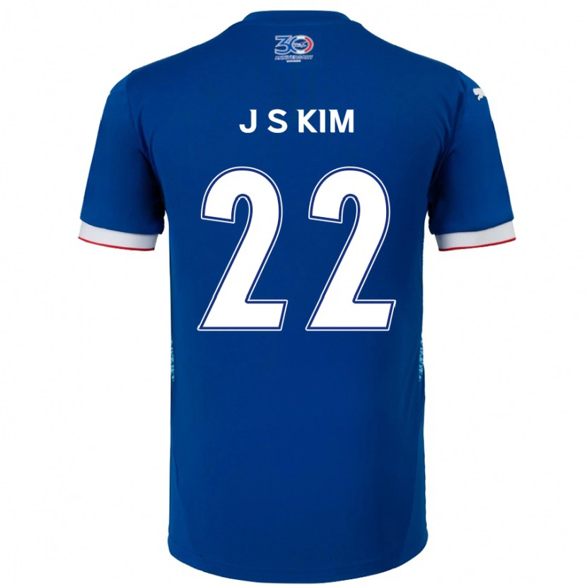 Danxen Kinder Sang-Jun Kim #22 Königsblau Weiß Heimtrikot Trikot 2025/26 T-Shirt