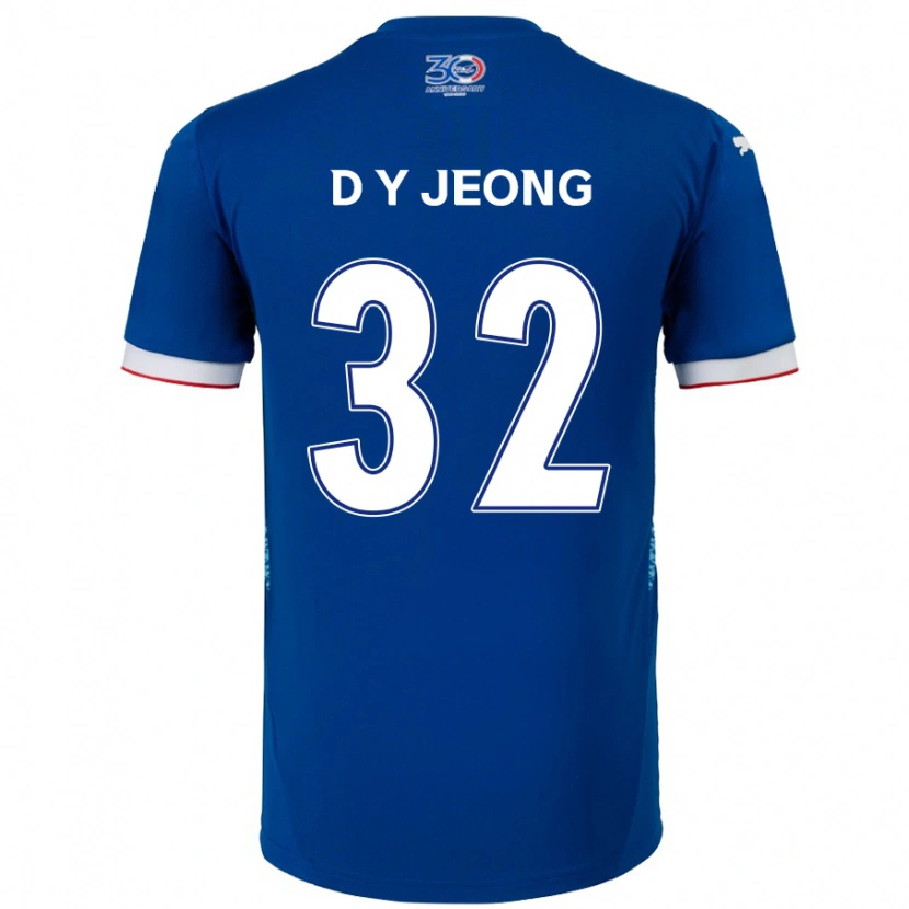 Danxen Kinder Dong-Yun Jeong #32 Königsblau Weiß Heimtrikot Trikot 2025/26 T-Shirt