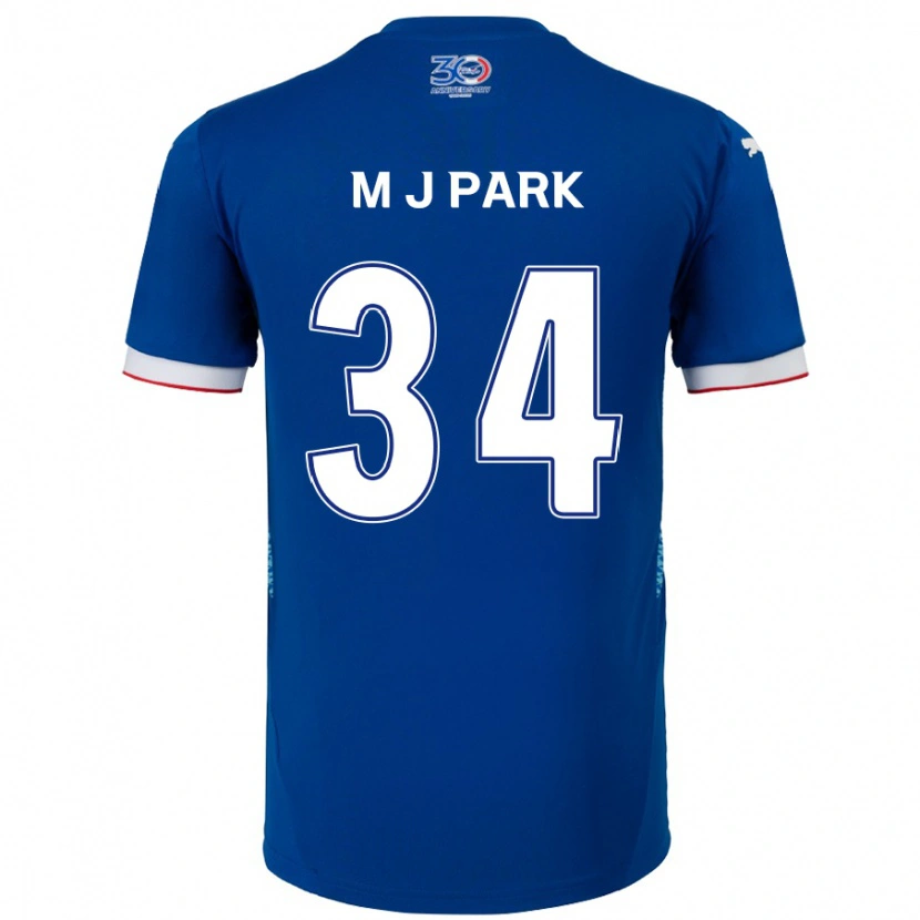 Danxen Kinder Ji-Min Park #34 Königsblau Weiß Heimtrikot Trikot 2025/26 T-Shirt