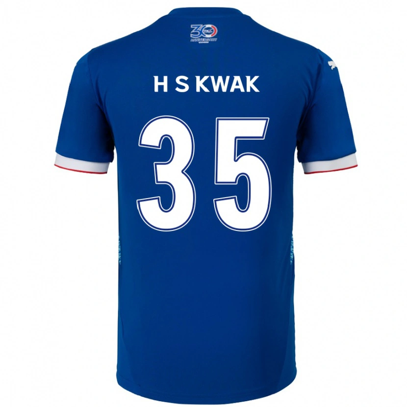 Danxen Kinder Sung-Hoon Kwak #35 Königsblau Weiß Heimtrikot Trikot 2025/26 T-Shirt