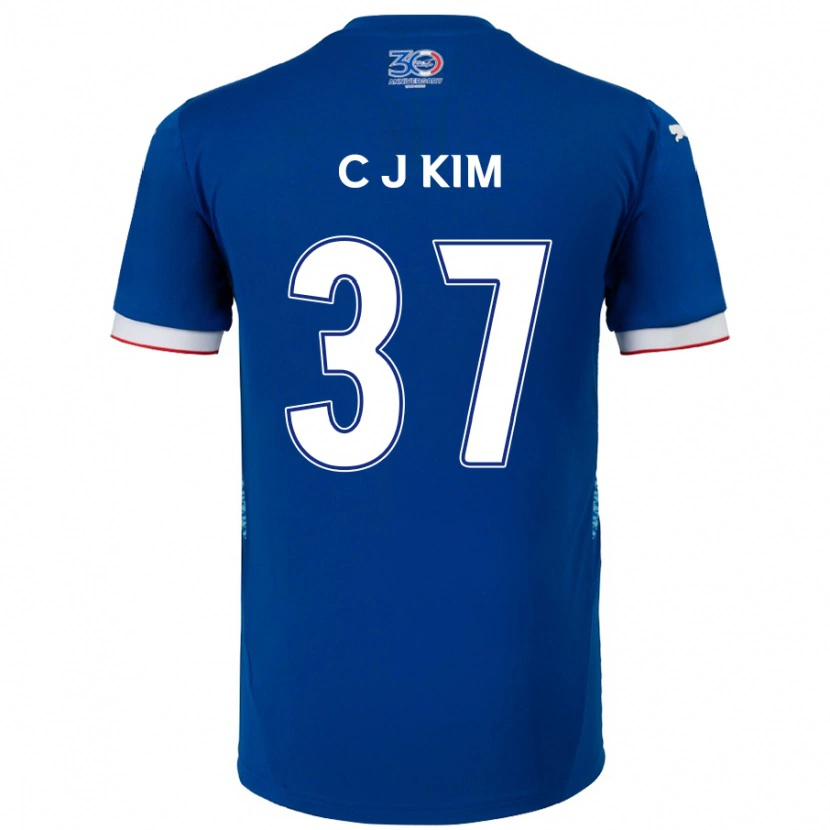 Danxen Kinder Joo-Chan Kim #37 Königsblau Weiß Heimtrikot Trikot 2025/26 T-Shirt