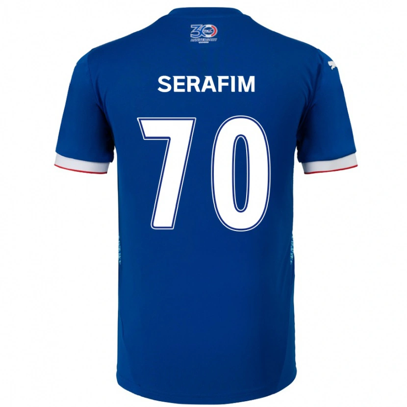 Danxen Kinder Matheus Serafim #70 Königsblau Weiß Heimtrikot Trikot 2025/26 T-Shirt