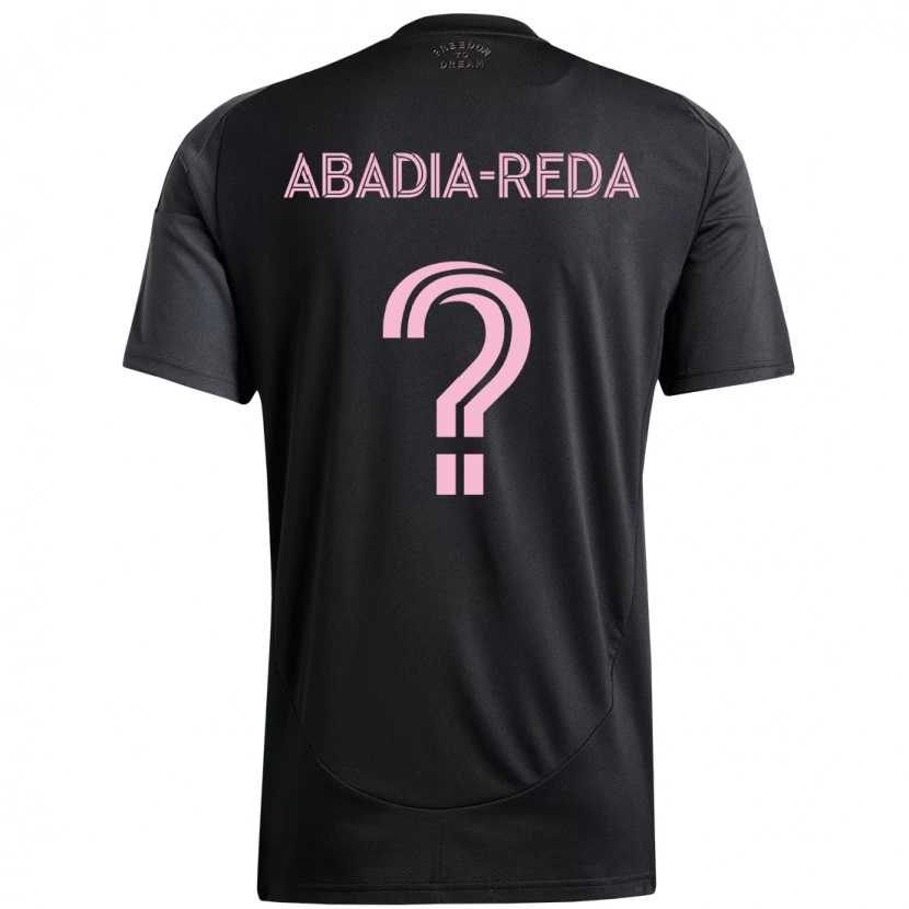 Danxen Kinder Ezequiel Abadia-Reda #0 Schwarz Rosa Auswärtstrikot Trikot 2025/26 T-Shirt