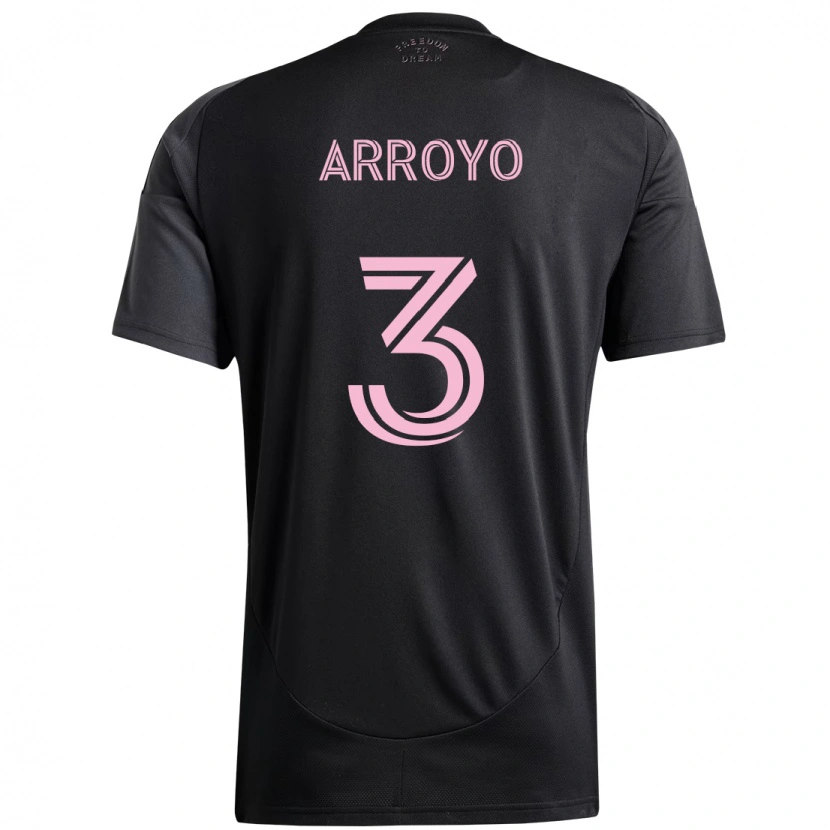 Danxen Kinder Dixon Arroyo #3 Schwarz Rosa Auswärtstrikot Trikot 2025/26 T-Shirt