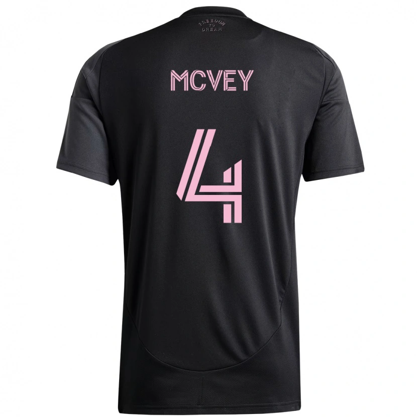 Danxen Kinder Christopher Mcvey #4 Schwarz Rosa Auswärtstrikot Trikot 2025/26 T-Shirt