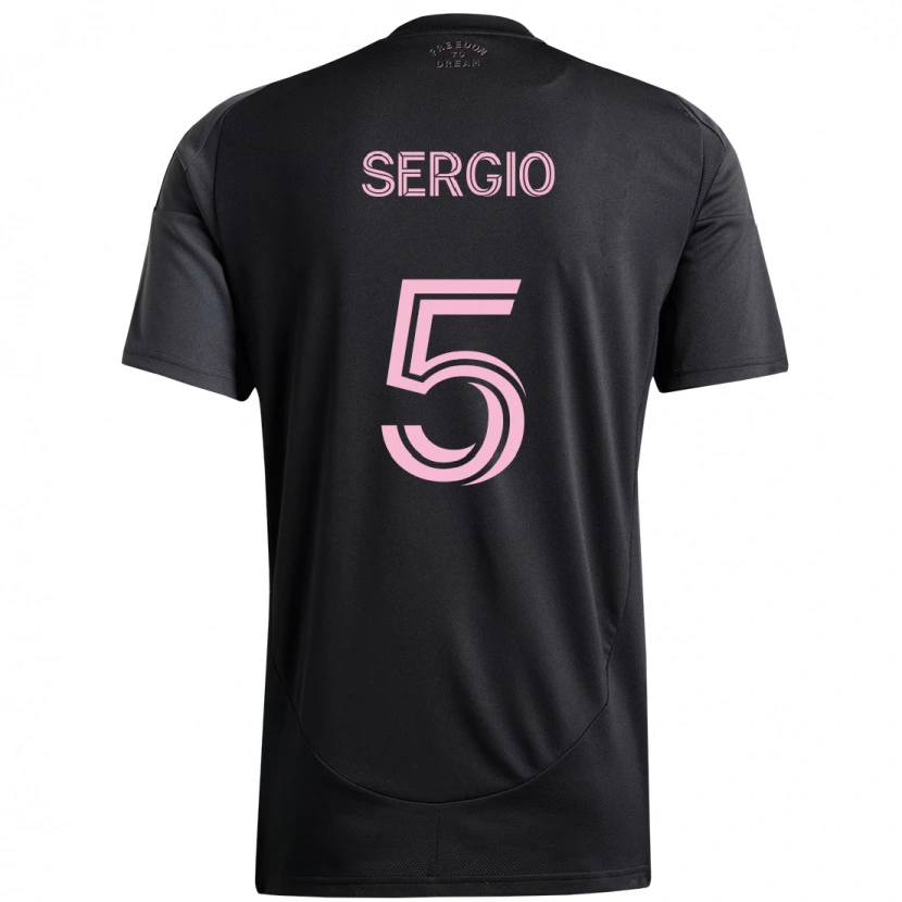 Danxen Kinder Sergio Busquets #5 Schwarz Rosa Auswärtstrikot Trikot 2025/26 T-Shirt