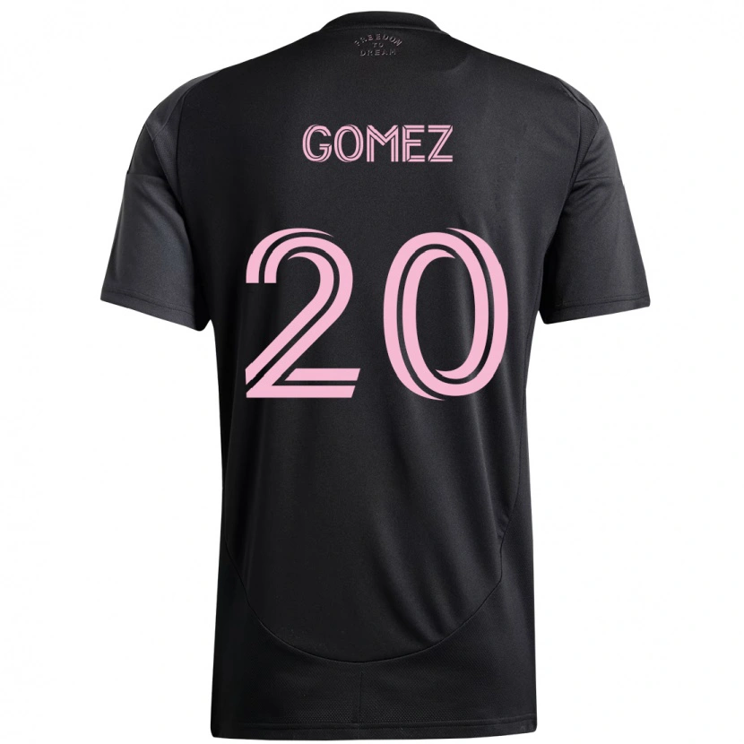 Danxen Kinder Diego Gómez #20 Schwarz Rosa Auswärtstrikot Trikot 2025/26 T-Shirt