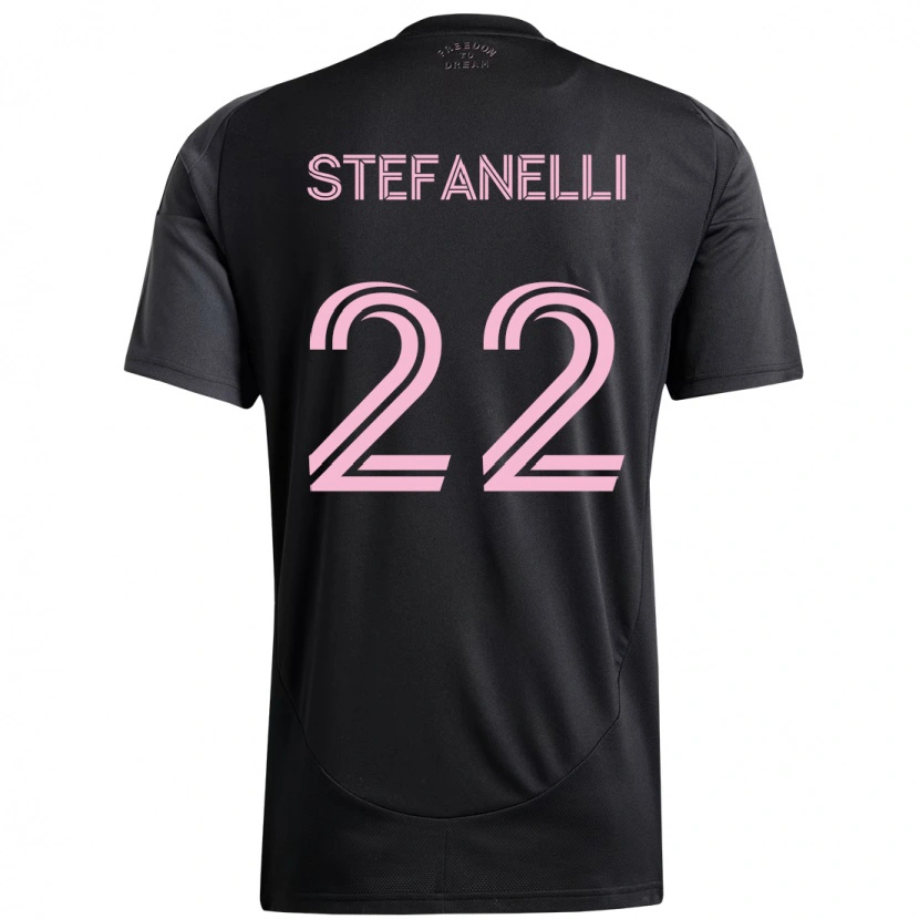 Danxen Kinder Nicolás Stefanelli #22 Schwarz Rosa Auswärtstrikot Trikot 2025/26 T-Shirt