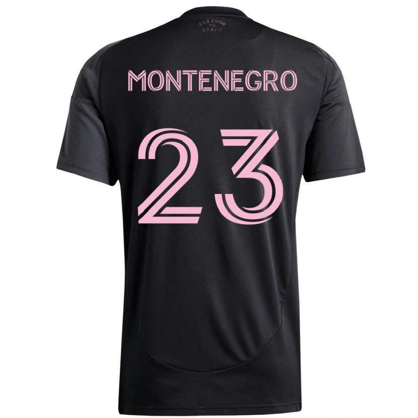 Danxen Kinder Ricardo Montenegro #23 Schwarz Rosa Auswärtstrikot Trikot 2025/26 T-Shirt