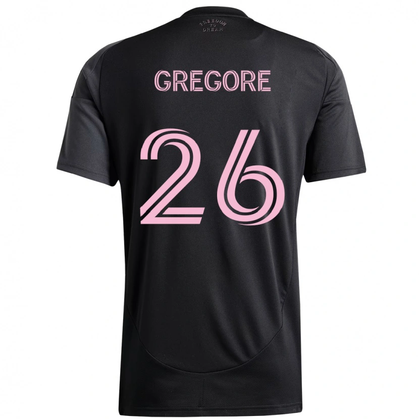 Danxen Kinder Gregore #26 Schwarz Rosa Auswärtstrikot Trikot 2025/26 T-Shirt