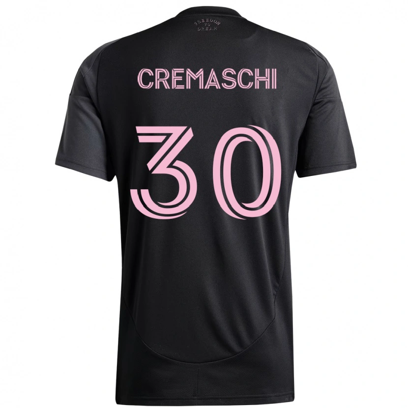 Danxen Kinder Benja Cremaschi #30 Schwarz Rosa Auswärtstrikot Trikot 2025/26 T-Shirt