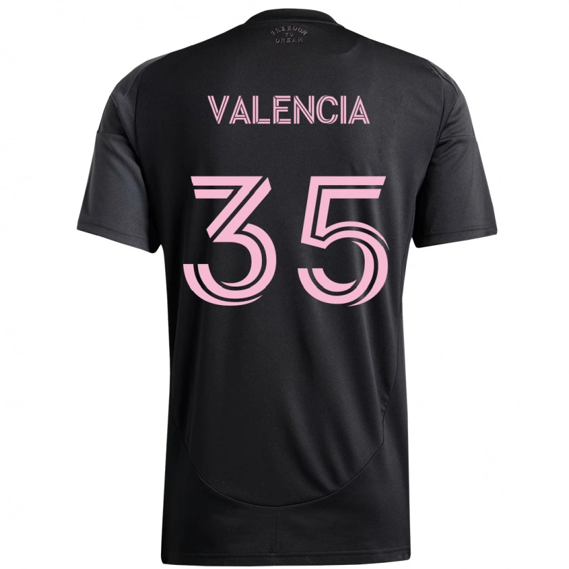 Danxen Kinder Felipe Valencia #35 Schwarz Rosa Auswärtstrikot Trikot 2025/26 T-Shirt