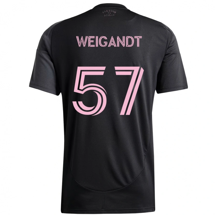 Danxen Kinder Marcelo Weigandt #57 Schwarz Rosa Auswärtstrikot Trikot 2025/26 T-Shirt