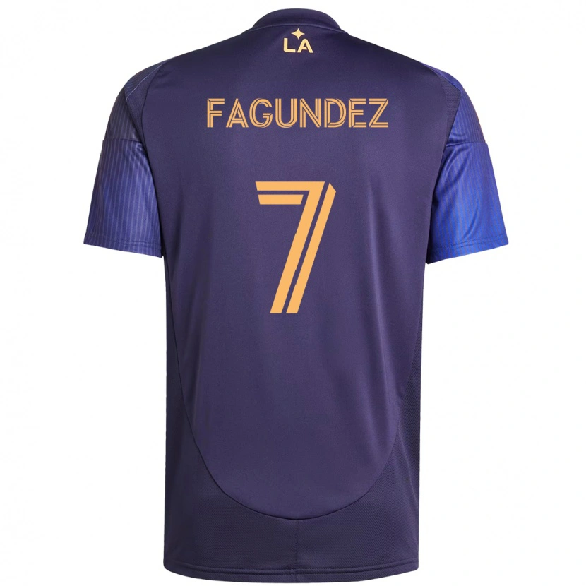 Danxen Kinder Diego Fagúndez #7 Lila Blau Auswärtstrikot Trikot 2025/26 T-Shirt