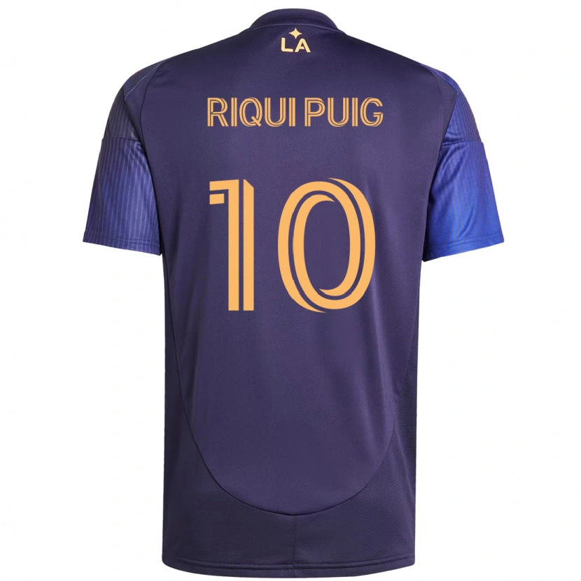 Danxen Kinder Riqui Puig #10 Lila Blau Auswärtstrikot Trikot 2025/26 T-Shirt
