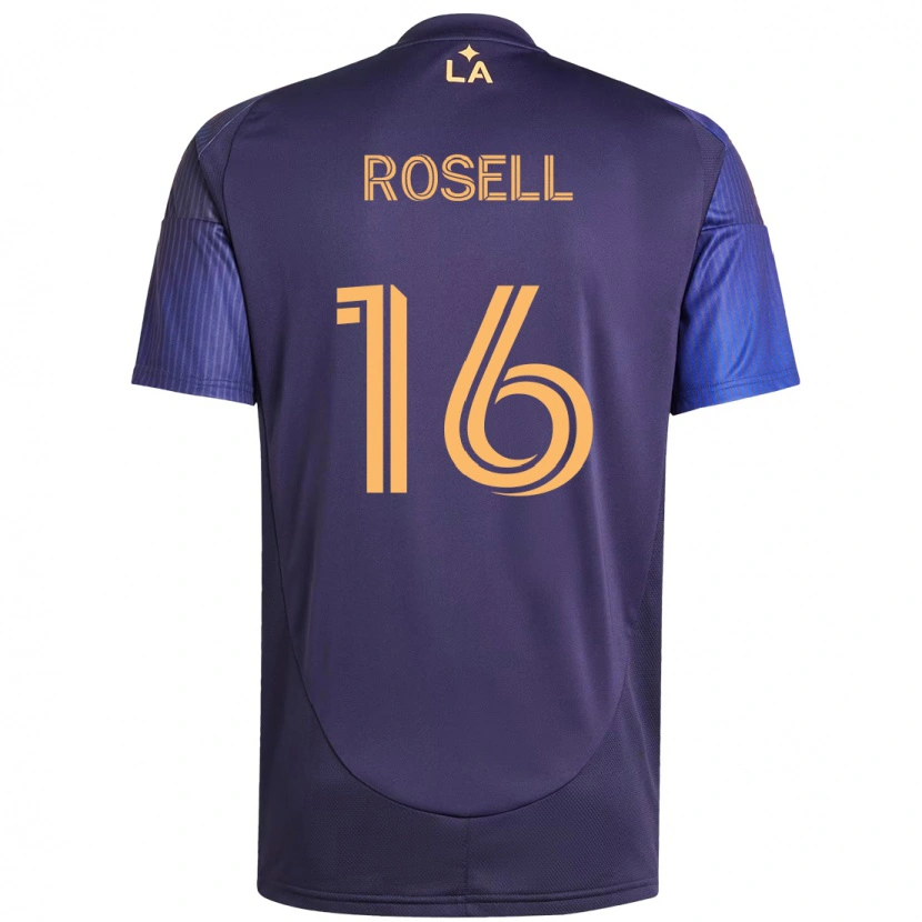 Danxen Kinder Uri Rosell #16 Lila Blau Auswärtstrikot Trikot 2025/26 T-Shirt