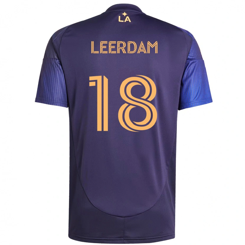 Danxen Kinder Kelvin Leerdam #18 Lila Blau Auswärtstrikot Trikot 2025/26 T-Shirt