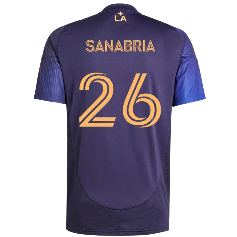 Danxen Kinder Lucas Sanabria #26 Lila Blau Auswärtstrikot Trikot 2025/26 T-Shirt