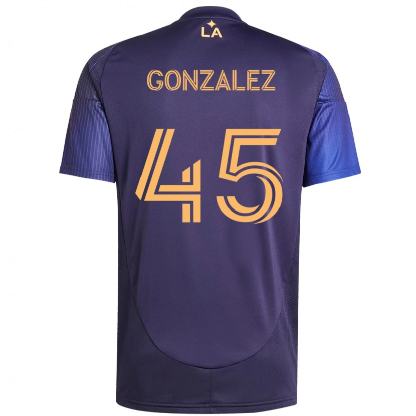 Danxen Kinder Adrián González #45 Lila Blau Auswärtstrikot Trikot 2025/26 T-Shirt