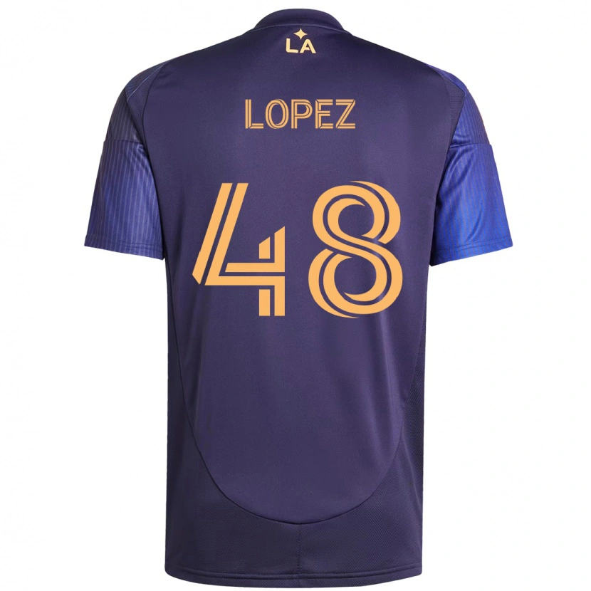 Danxen Kinder Diego López #48 Lila Blau Auswärtstrikot Trikot 2025/26 T-Shirt