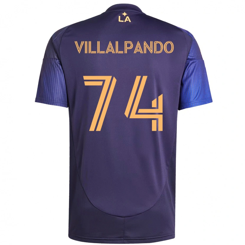 Danxen Kinder Sergio Villalpando #74 Lila Blau Auswärtstrikot Trikot 2025/26 T-Shirt