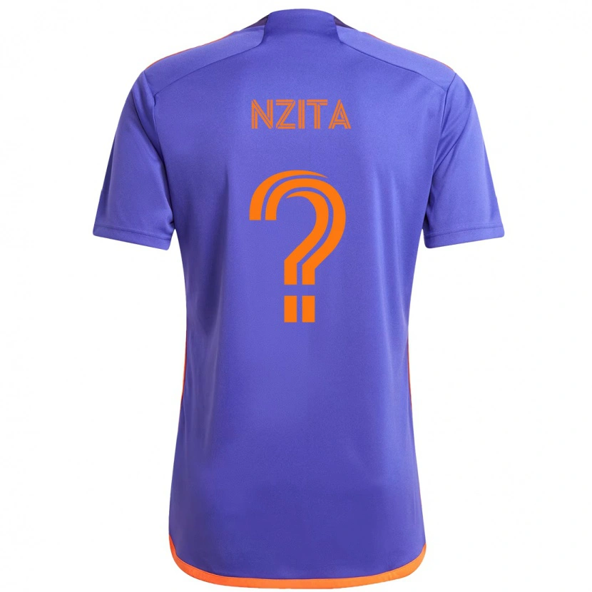 Danxen Kinder Sebastiao Nzita #0 Lila Orange Auswärtstrikot Trikot 2025/26 T-Shirt