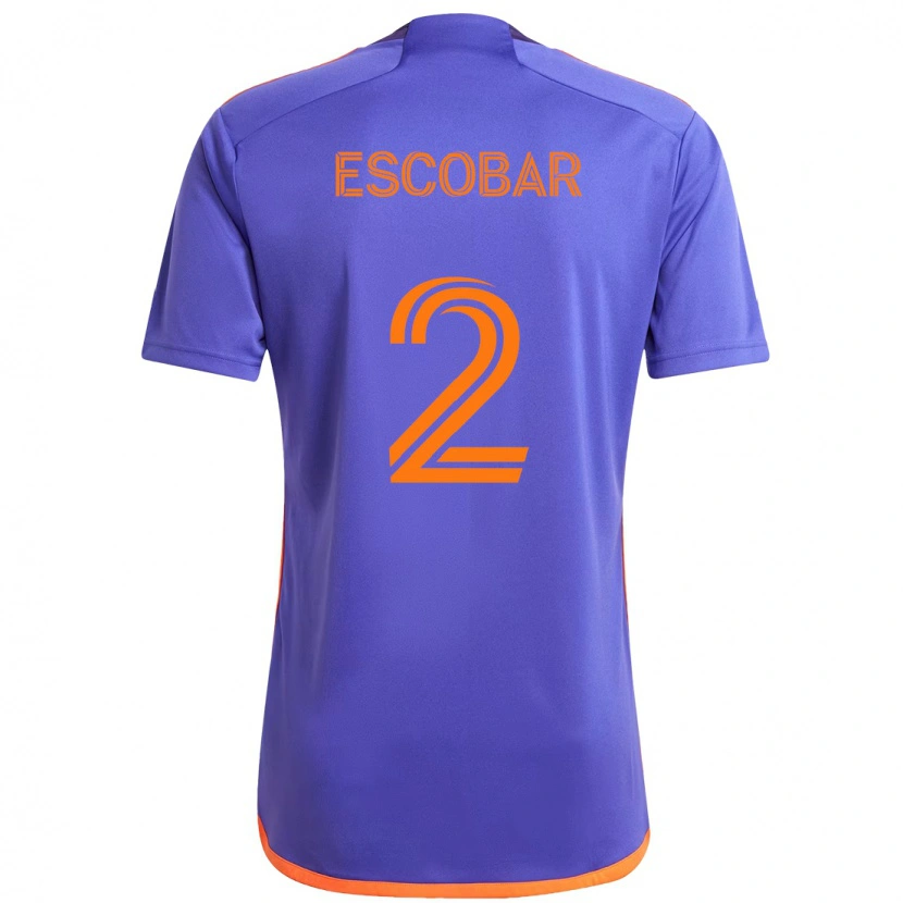 Danxen Kinder Franco Escobar #2 Lila Orange Auswärtstrikot Trikot 2025/26 T-Shirt