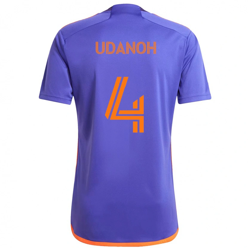 Danxen Kinder Iffy Udanoh #4 Lila Orange Auswärtstrikot Trikot 2025/26 T-Shirt