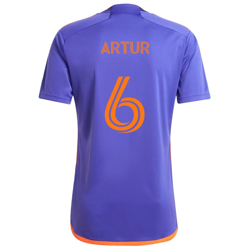 Danxen Kinder Artur #6 Lila Orange Auswärtstrikot Trikot 2025/26 T-Shirt