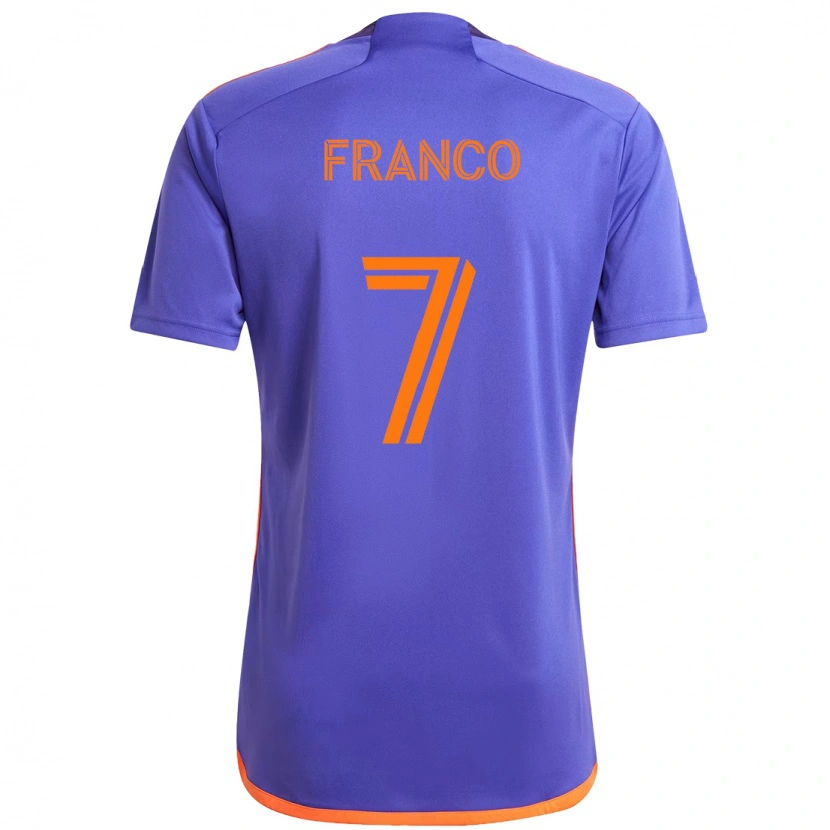 Danxen Kinder Iván Franco #7 Lila Orange Auswärtstrikot Trikot 2025/26 T-Shirt