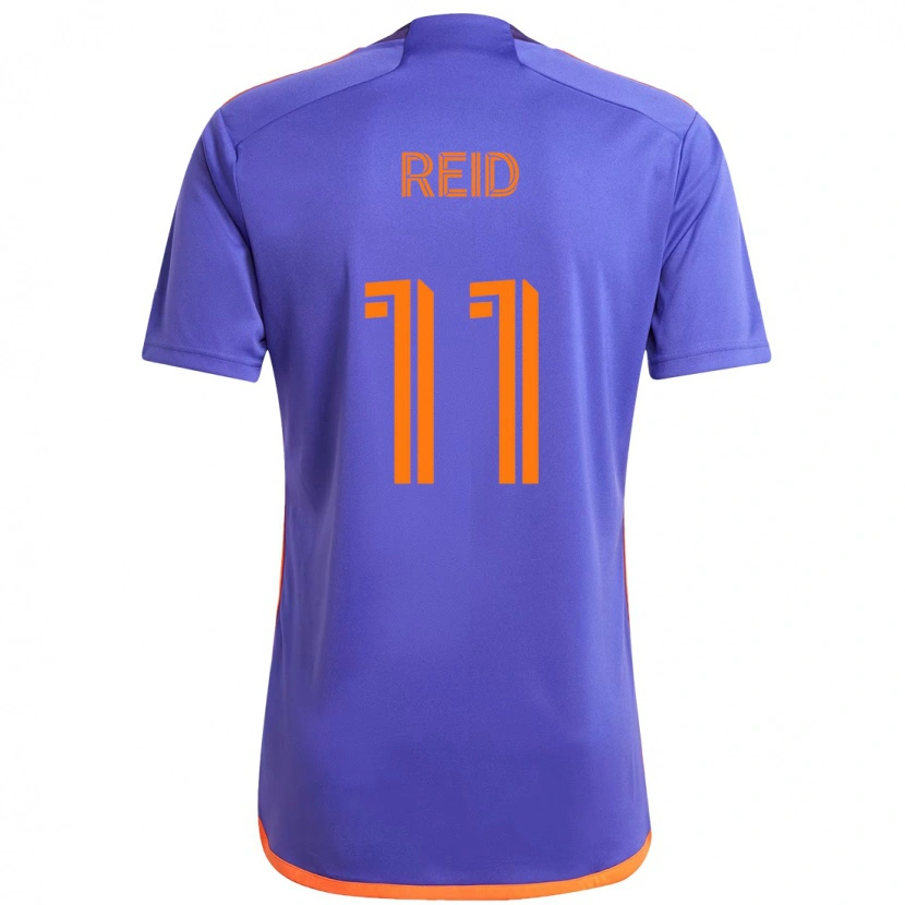 Danxen Kinder Isaiah Reid #11 Lila Orange Auswärtstrikot Trikot 2025/26 T-Shirt