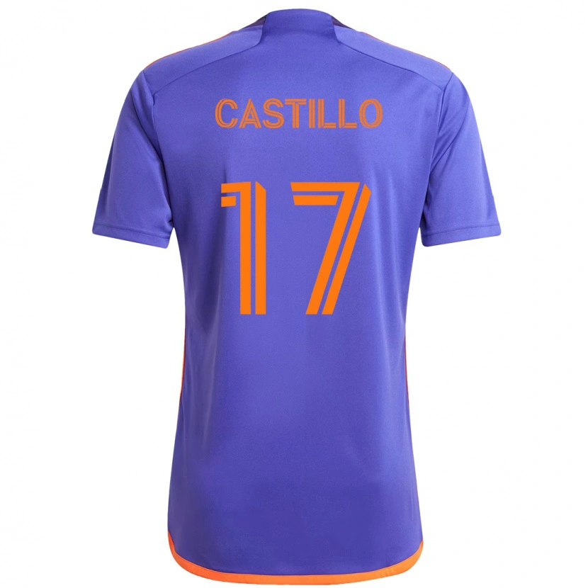 Danxen Kinder Joyner Castillo #17 Lila Orange Auswärtstrikot Trikot 2025/26 T-Shirt