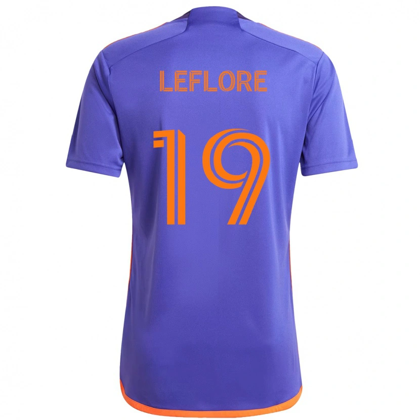 Danxen Kinder Isaiah Leflore #19 Lila Orange Auswärtstrikot Trikot 2025/26 T-Shirt