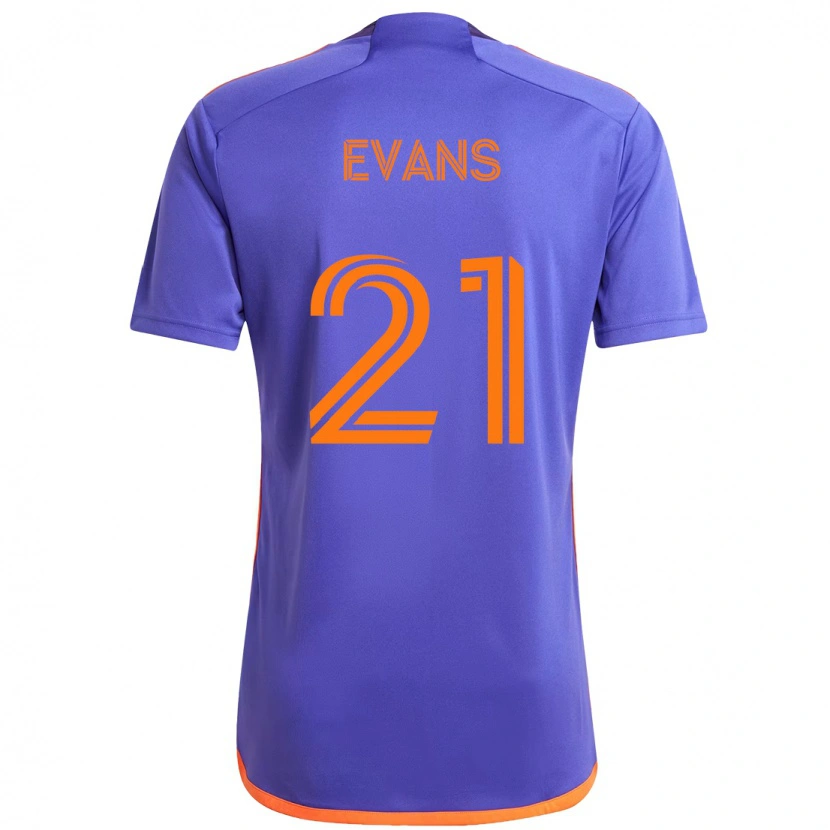 Danxen Kinder Jacob Evans #21 Lila Orange Auswärtstrikot Trikot 2025/26 T-Shirt