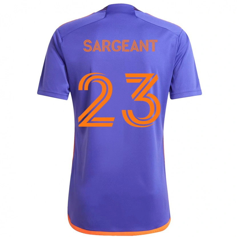 Danxen Kinder Kieran Sargeant #23 Lila Orange Auswärtstrikot Trikot 2025/26 T-Shirt