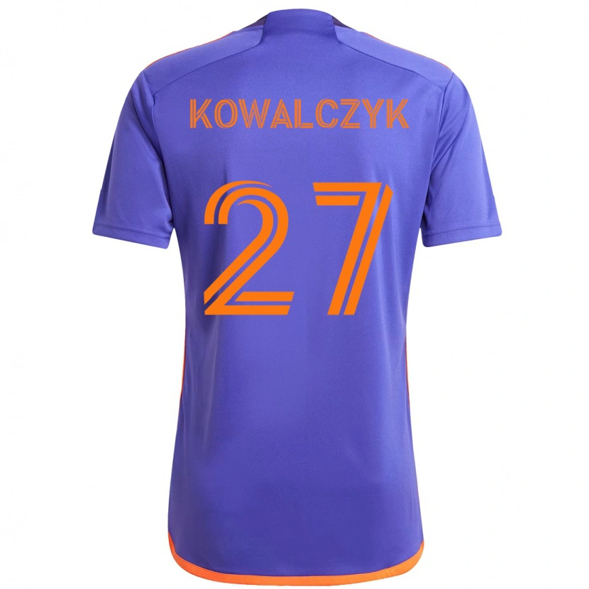 Danxen Kinder Sebastian Kowalczyk #27 Lila Orange Auswärtstrikot Trikot 2025/26 T-Shirt