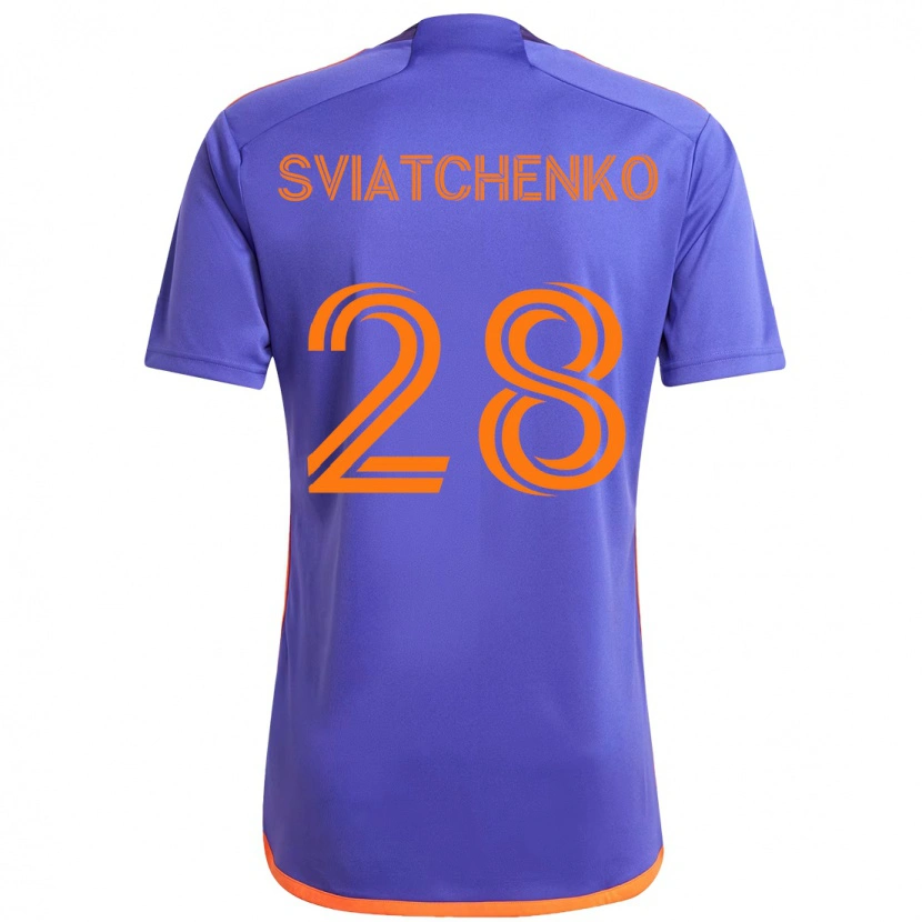 Danxen Kinder Erik Sviatchenko #28 Lila Orange Auswärtstrikot Trikot 2025/26 T-Shirt