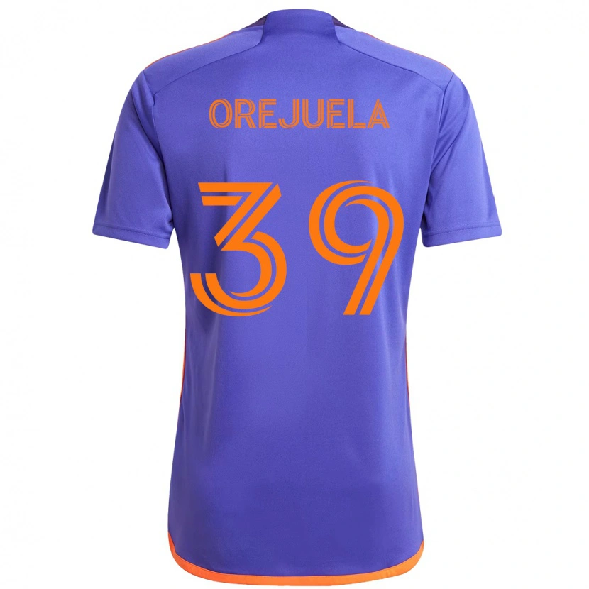 Danxen Kinder Jesus Orejuela #39 Lila Orange Auswärtstrikot Trikot 2025/26 T-Shirt
