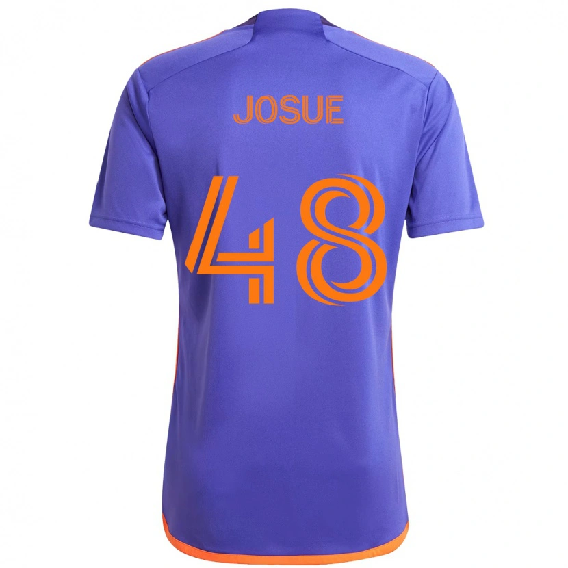 Danxen Kinder Josué #48 Lila Orange Auswärtstrikot Trikot 2025/26 T-Shirt