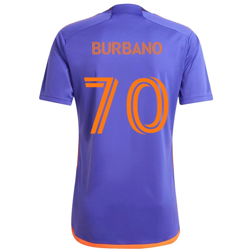 Danxen Kinder Jordy Burbano #70 Lila Orange Auswärtstrikot Trikot 2025/26 T-Shirt