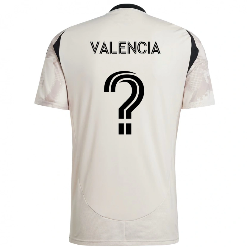 Danxen Kinder Omar Valencia #0 Beige Schwarz Auswärtstrikot Trikot 2025/26 T-Shirt