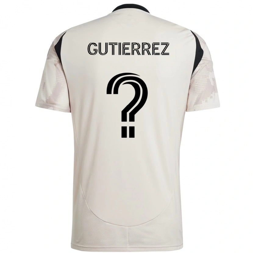 Danxen Kinder Juan Gutiérrez #0 Beige Schwarz Auswärtstrikot Trikot 2025/26 T-Shirt