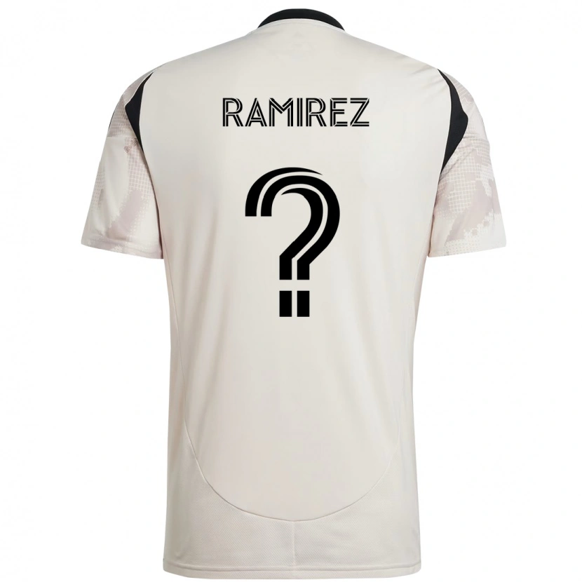 Danxen Kinder Ángel Ramírez #0 Beige Schwarz Auswärtstrikot Trikot 2025/26 T-Shirt