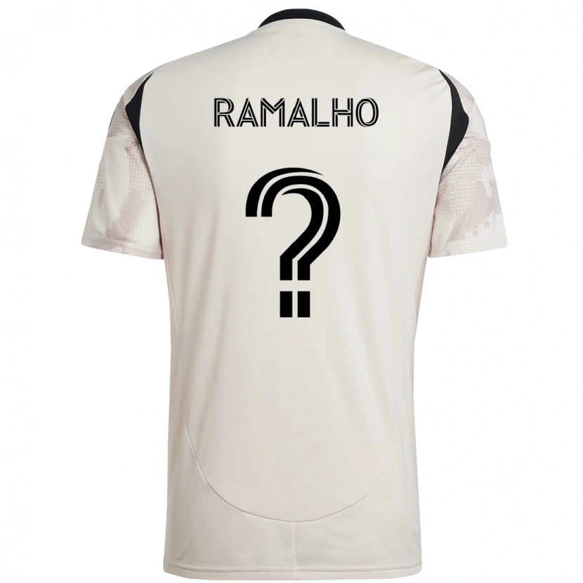 Danxen Kinder Caio Ramalho #0 Beige Schwarz Auswärtstrikot Trikot 2025/26 T-Shirt